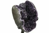 Tall, Amethyst Cluster With Stalactite Formations - Metal Stand #126344-2